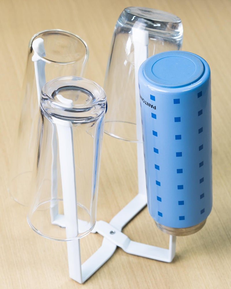 Mukkuri Kitchen Stand Holder, Plastic Bag Drying Rack, Multifunctional Countertop Cups Bottles Drying Rack for Plastic Bags, Bottles and Cups, Shelf Trash Bag - Image 1